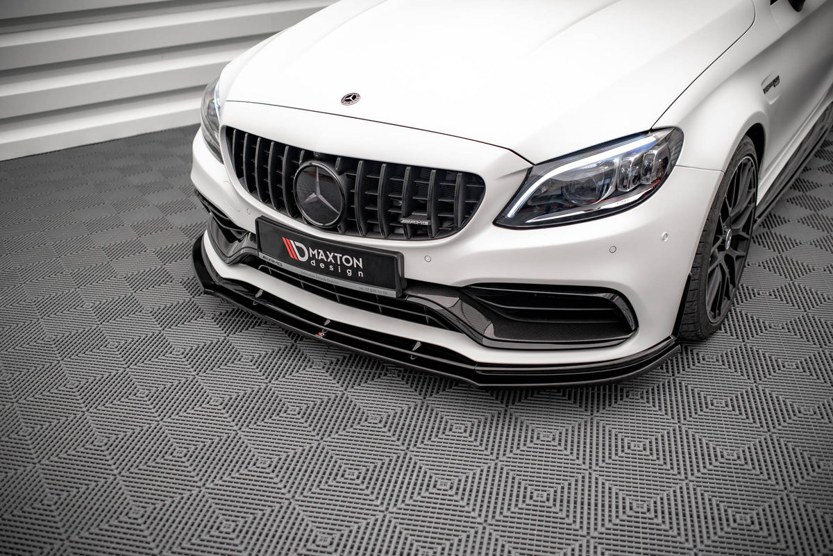 Street+ Spoilerlippe Front Ansatz V.1 passend für Mercedes-AMG C63 Coupe AMG Aero Pack C205 Facelift schwarz Hochglanz – Ansicht 3
