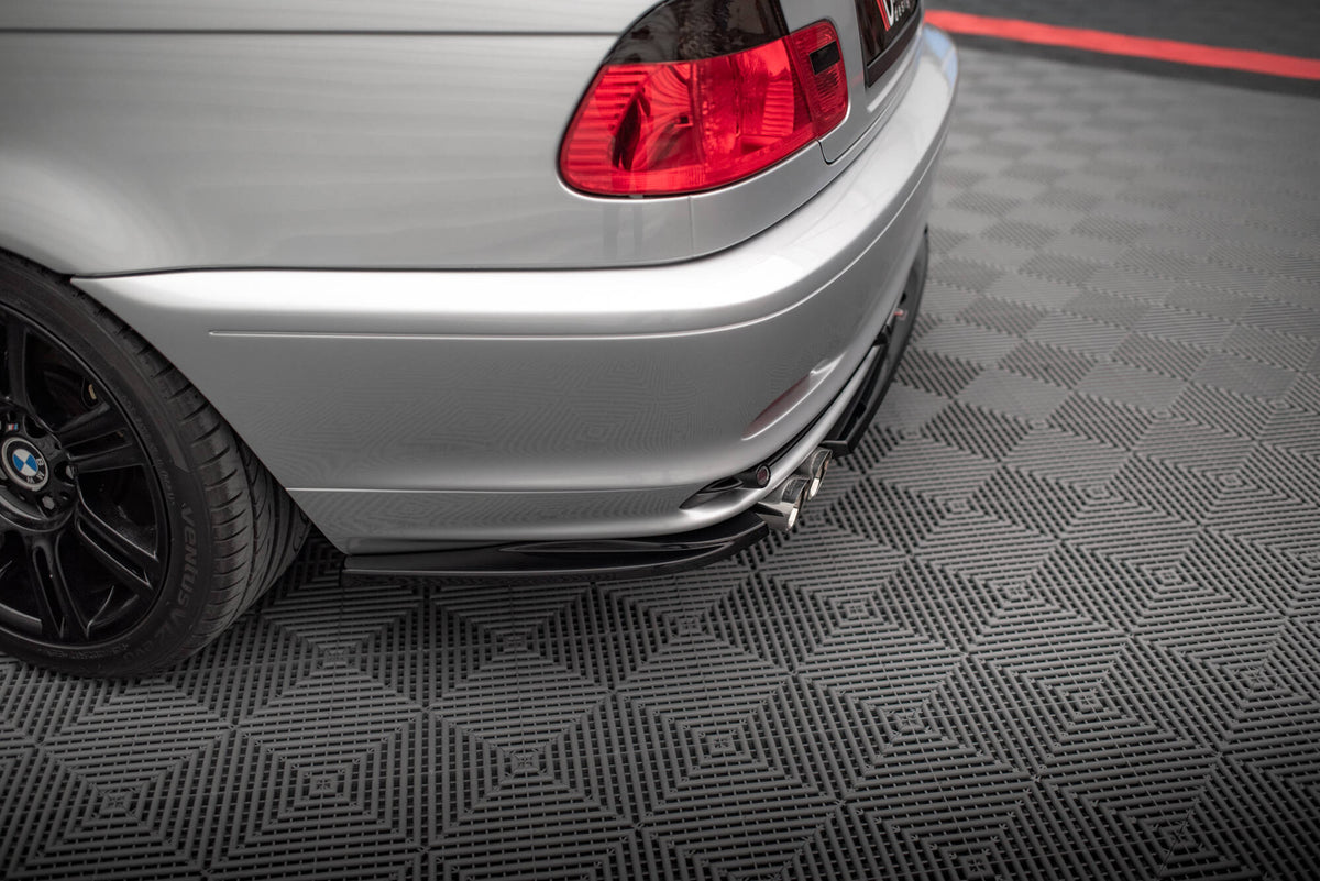 Heck Ansatz Flaps Diffusor passend für BMW 3er Coupe E46 schwarz Hochglanz – Ansicht 4