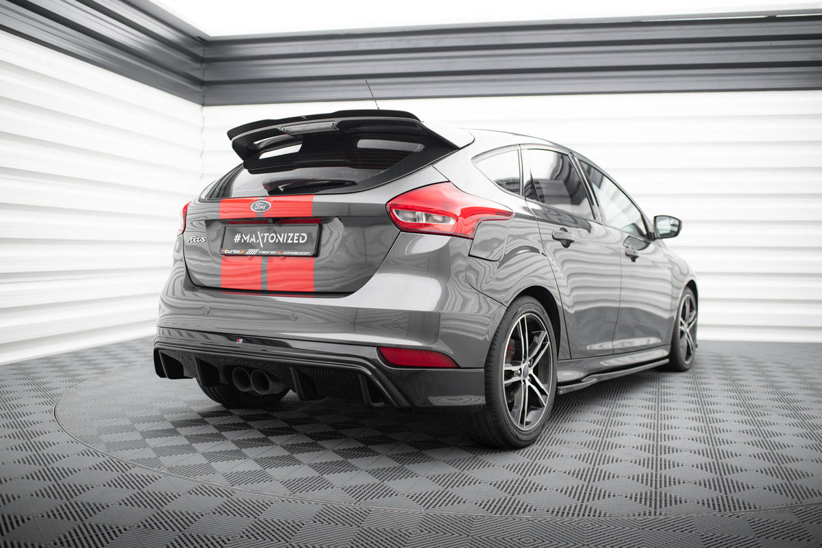 Diffusor Heck Ansatz passend für Ford Focus ST Mk3 Facelift (RS-Look) schwarz Hochglanz – Ansicht 3