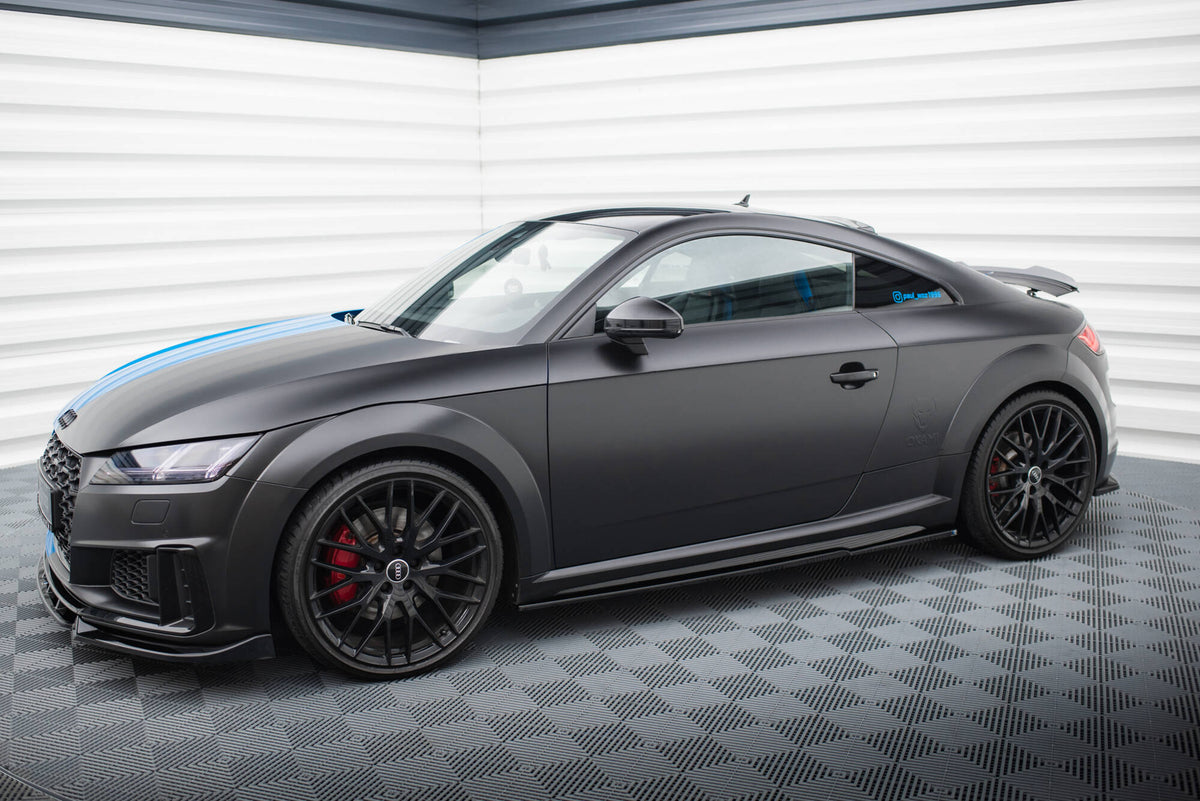 Street+ Seitenschweller Leisten passend für Audi TT S / TT S-Line 8S Facelift schwarz Hochglanz – Ansicht 1