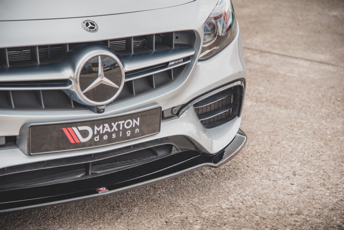 Street+ Spoilerlippe Front Ansatz V.1 passend für Mercedes-Benz E63 AMG Kombi/Limousine S213/W213 schwarz Hochglanz – Ansicht 4