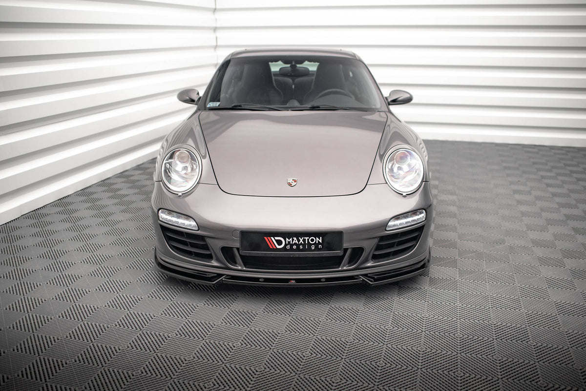 Street+ Spoilerlippe Front Ansatz V.2 passend für Porsche 911 Carrera GTS 997 Facelift schwarz Hochglanz – Ansicht 1
