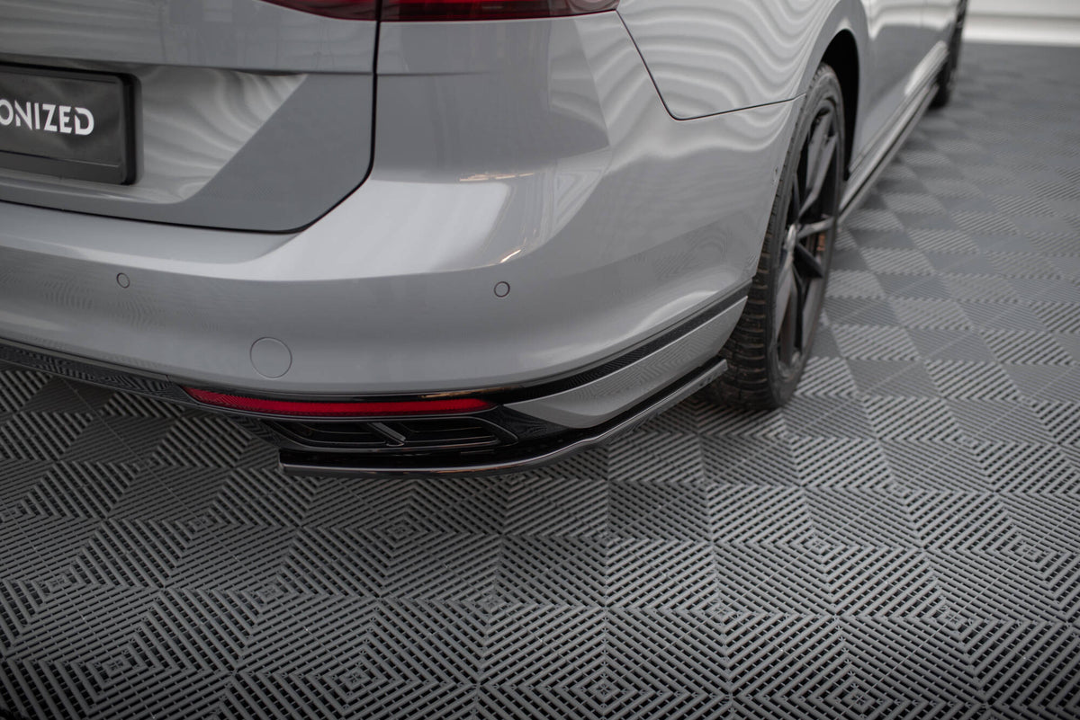 Heck Ansatz Flaps Diffusor passend für VW Passat R-Line B8 Facelift schwarz Hochglanz – Ansicht 3