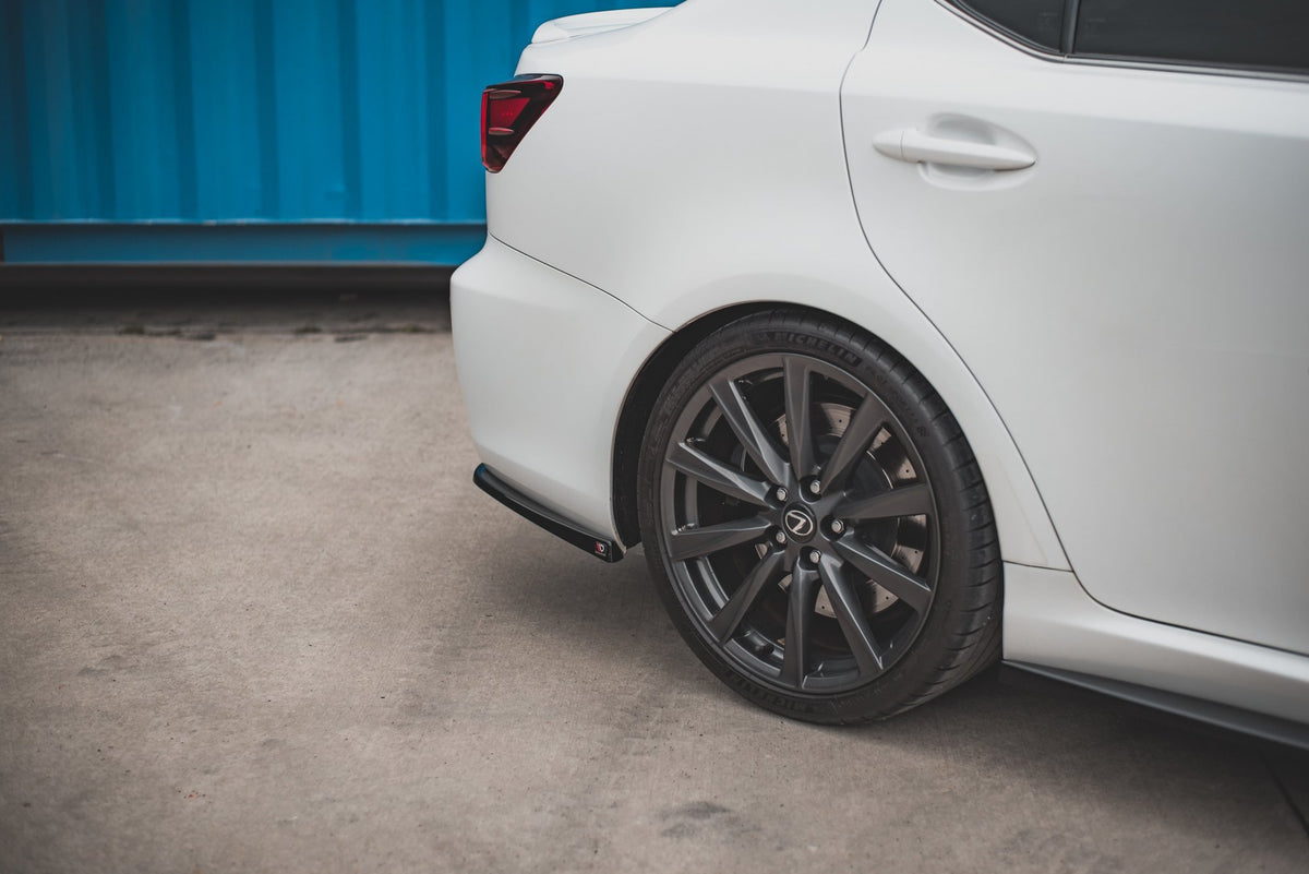 Heck Ansatz Flaps Diffusor passend für Lexus IS F Mk2 schwarz Hochglanz – Ansicht 5
