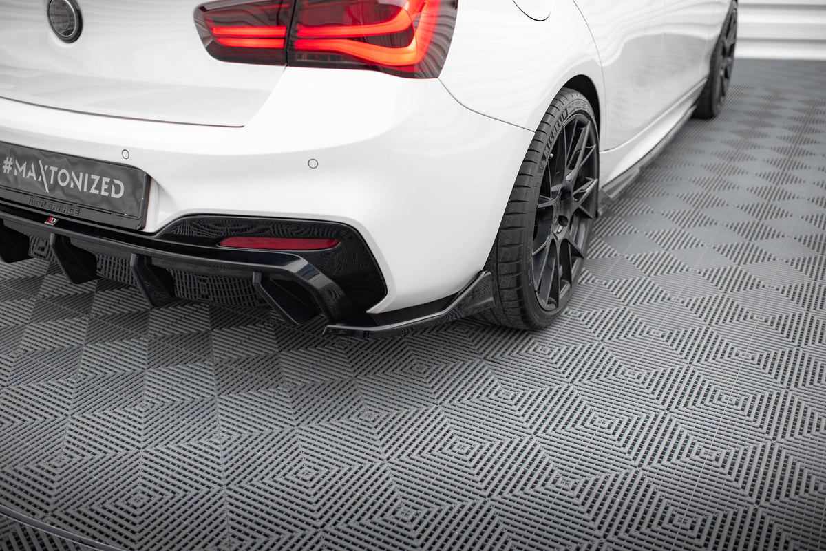 Heck Ansatz Flaps Diffusor passend für (Für heckansatz V.3) BMW 1er M-Paket / M140i F20 Facelift  schwarz Hochglanz – Ansicht 3
