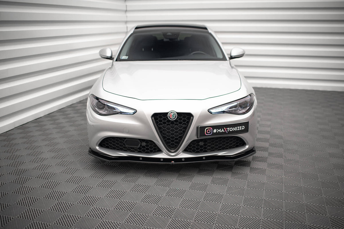 Street+ Spoilerlippe Front Ansatz V.1 passend für Alfa Romeo Giulia Sport schwarz Hochglanz – Ansicht 1