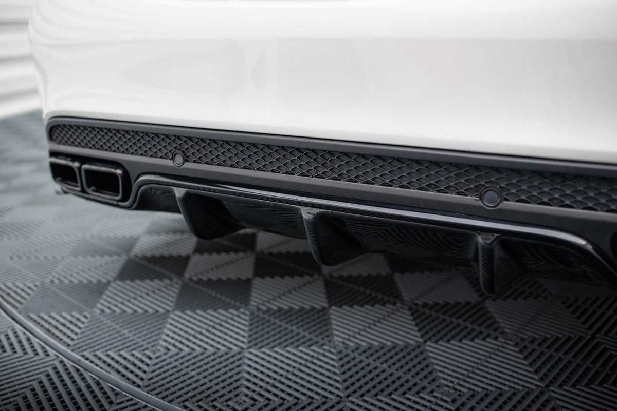 Diffusor Heck Ansatz passend für Mercedes C-Klasse Limousine / Kombi W205 / S205 63 AMG  schwarz Hochglanz – Ansicht 4