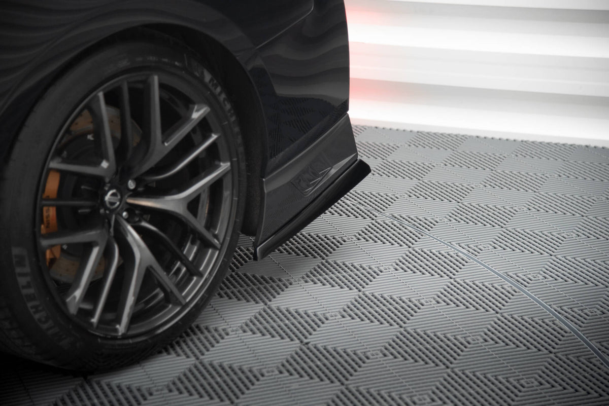 Heck Ansatz Flaps Diffusor passend für Nissan GTR R35 Facelift schwarz Hochglanz – Ansicht 3