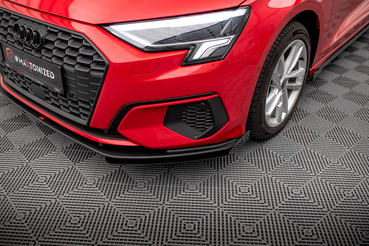 Front Stoßstange Flaps passend für Audi A3 8Y schwarz Hochglanz – Ansicht 1