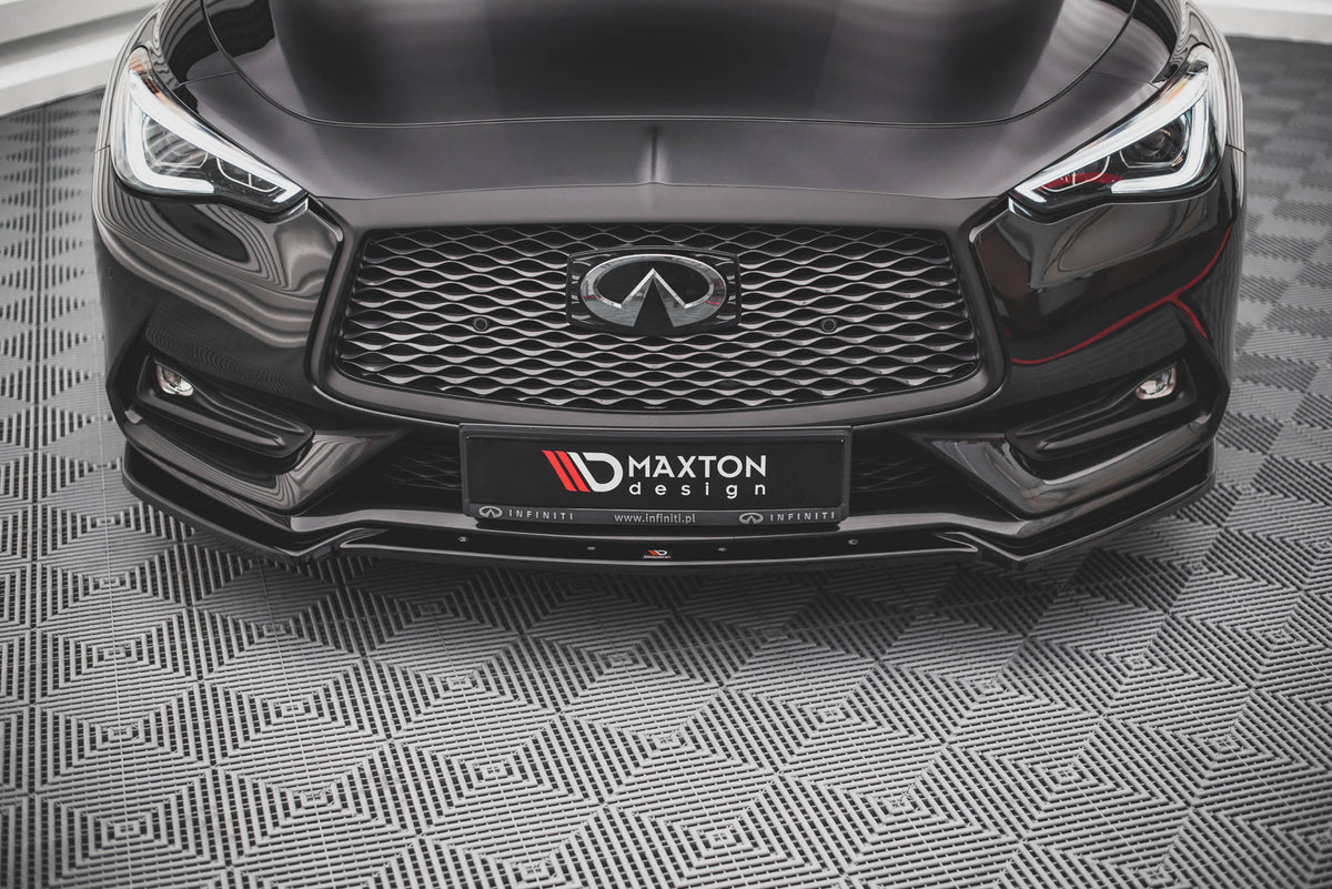 Street+ Spoilerlippe Front Ansatz passend für Infiniti Q60 S Mk2 schwarz Hochglanz – Ansicht 1