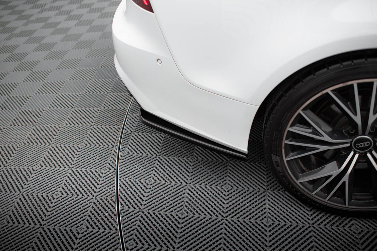 Heck Ansatz Flaps Diffusor V.3 passend für Mercedes-Benz V-Klasse AMG-Line W447 Facelift schwarz Hochglanz – Ansicht 4