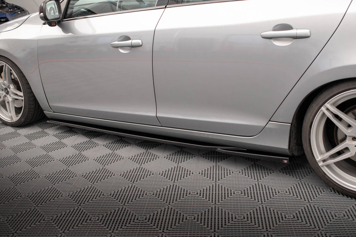 Street+ Seitenschweller Leisten passend für Volvo S60  Standard / R-Design Mk2 / Mk2 Facelift schwarz Hochglanz – Ansicht 4