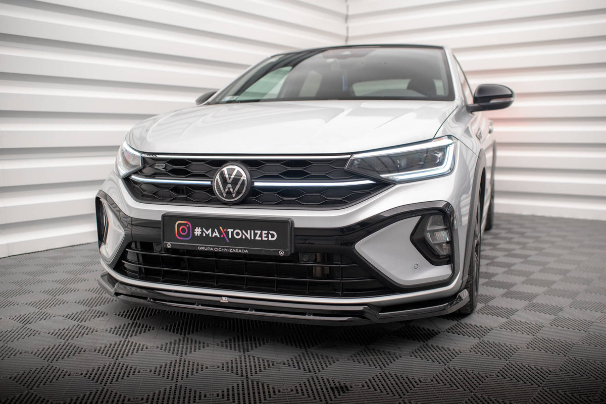 Street+ Spoilerlippe Front Ansatz passend für VW Taigo R-Line Mk1 schwarz Hochglanz – Ansicht 3