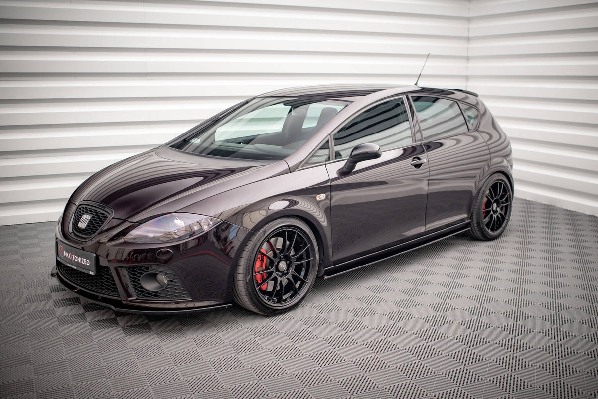 Street+ Seitenschweller Leisten passend für SEAT LEON MK2 CUPRA / FR  schwarz Hochglanz – Ansicht 4
