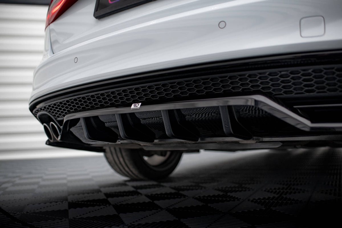 Street+ Mittlerer Diffusor RACE passend für Audi A4 Competition B8 Facelift schwarz Hochglanz – Ansicht 1