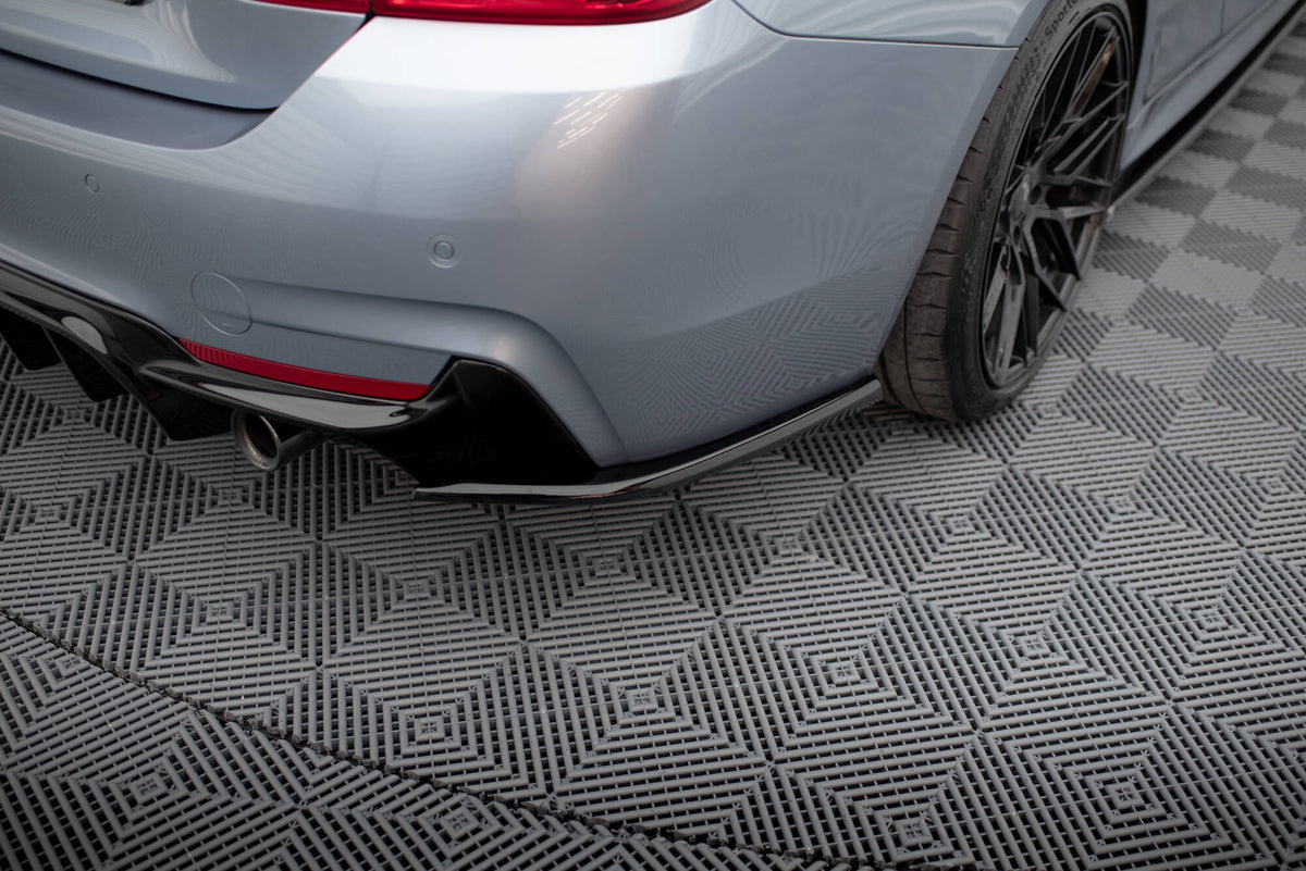Heck Ansatz Flaps Diffusor V.4 passend für BMW 4er Coupe M-Paket F32  schwarz Hochglanz – Ansicht 3