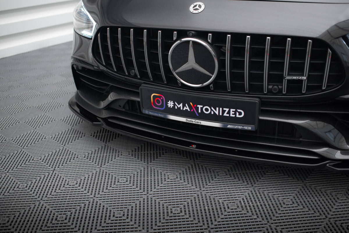 Street+ Spoilerlippe Front Ansatz V.1 passend für Mercedes-AMG GT 53 4-Door Coupe X290 schwarz Hochglanz – Ansicht 3