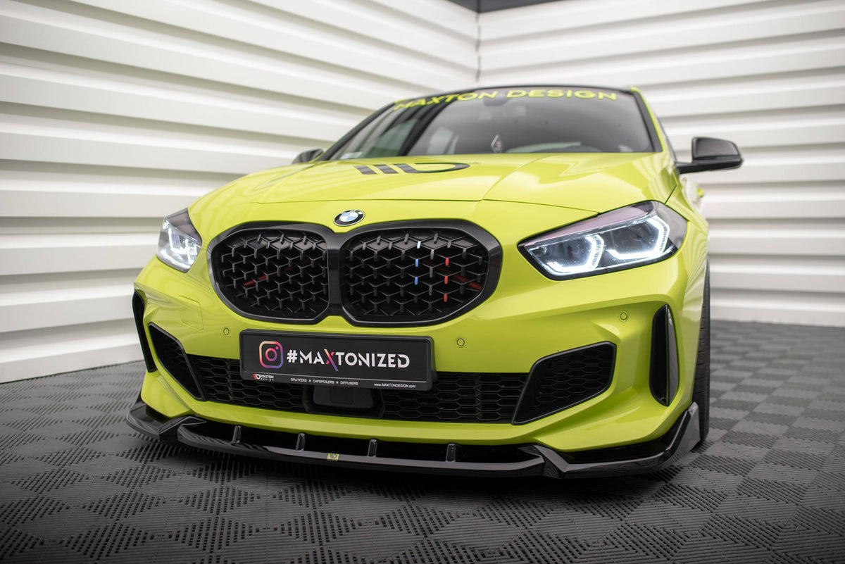 Street+ Spoilerlippe Front Ansatz V.7 passend für BMW 1er M-Paket / M135i / 128ti F40  schwarz Hochglanz – Ansicht 3