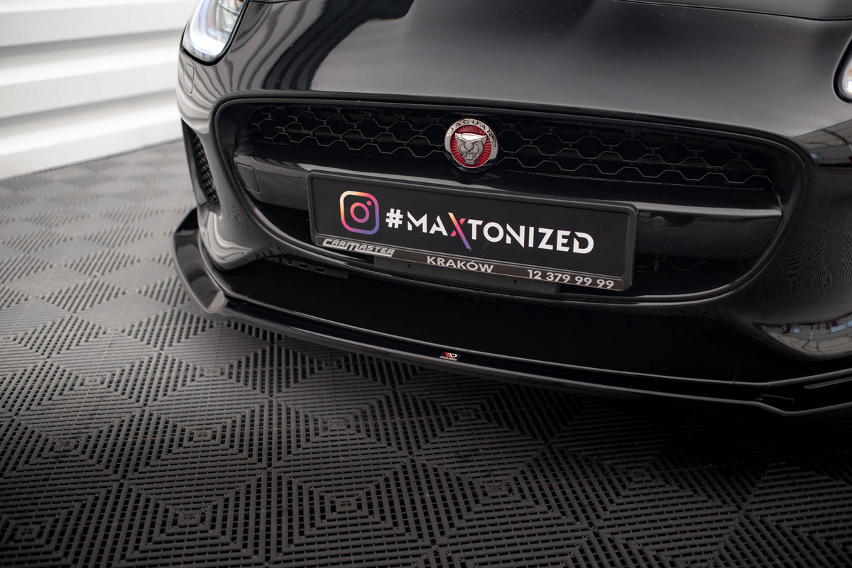 Street+ Spoilerlippe Front Ansatz V.2 passend für Jaguar F-Type X152 Facelift schwarz Hochglanz – Ansicht 4