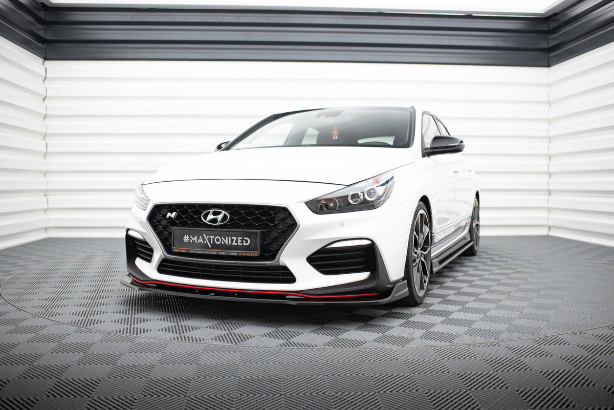 Street+ Spoilerlippe Front Ansatz V.3 passend für Hyundai I30 N Mk3 Hatchback/ Fastback schwarz Hochglanz – Ansicht 3