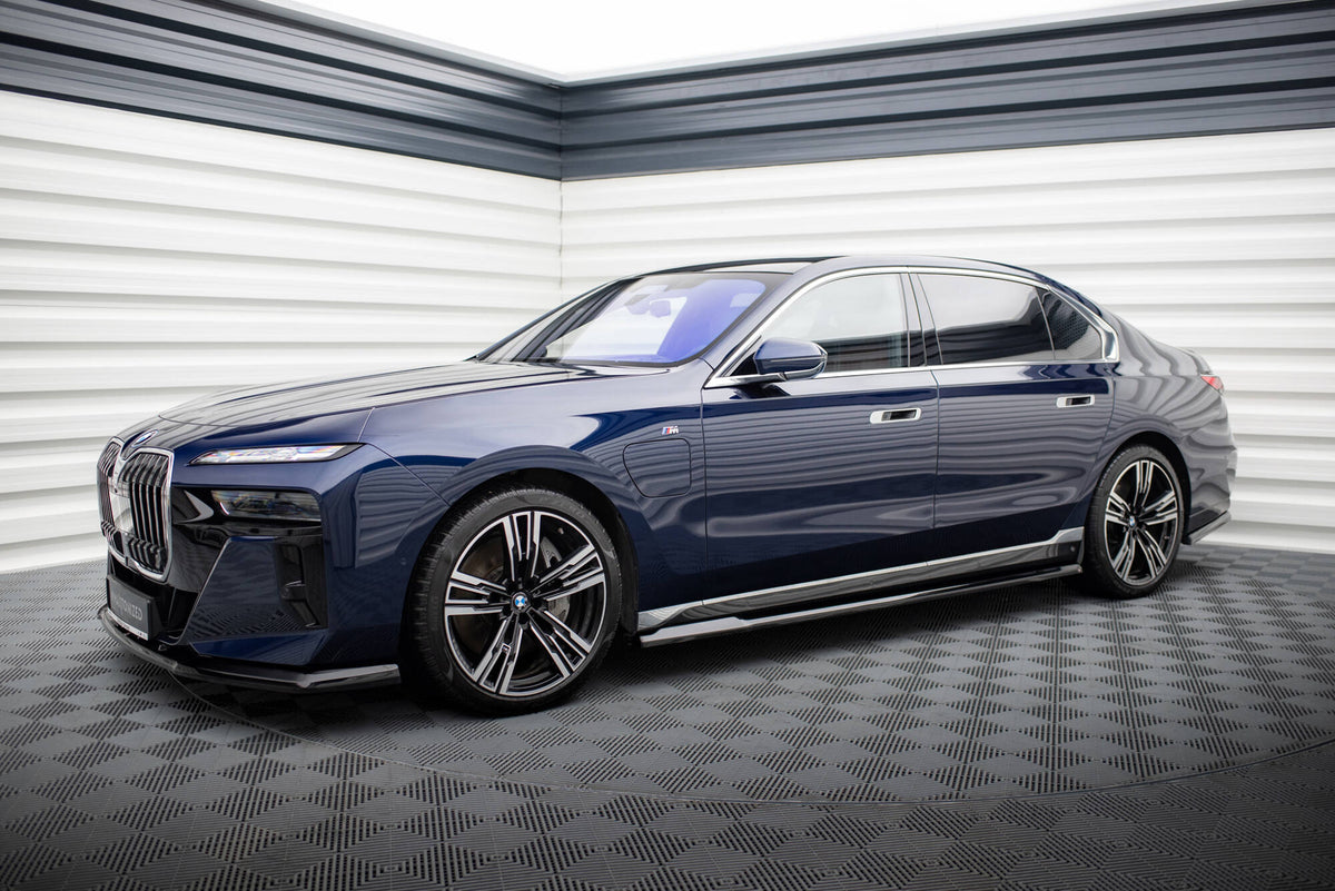 Street+ Seitenschweller Leisten passend für BMW 7 M-Paket G70 schwarz Hochglanz – Ansicht 1