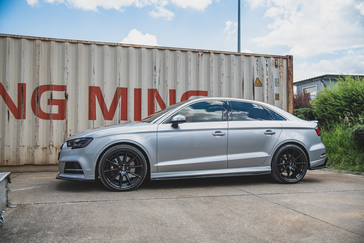 Street+ Seitenschweller Leisten V.2 passend für Audi S3 / A3 S-Line Limousine 8V Facelift schwarz Hochglanz – Ansicht 6