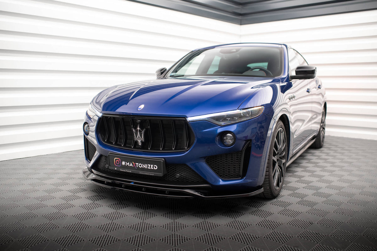 Street+ Spoilerlippe Front Ansatz passend für Maserati Levante GTS / Trofeo Mk1 schwarz Hochglanz – Ansicht 3