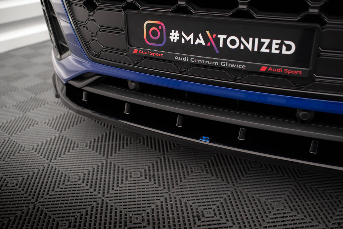 Street+ Spoilerlippe Front Ansatz V.2 passend für Audi SQ5 / Q5 S-Line SUV / Sportback Mk2 Facelift schwarz Hochglanz – Ansicht 3