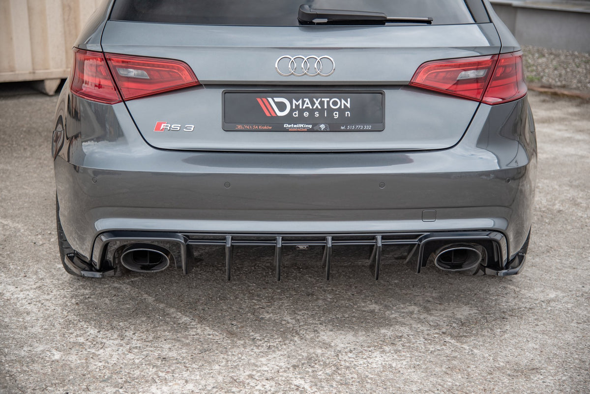 Heck Ansatz Flaps Diffusor V.2 passend für Audi RS3 8V Sportback schwarz Hochglanz – Ansicht 5