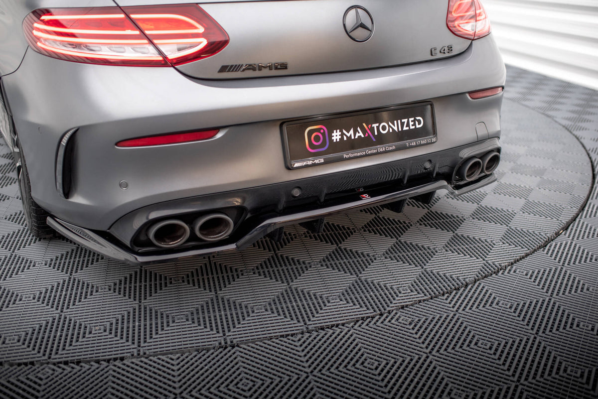 Street+ Mittlerer Diffusor RACE passend für Mercedes-AMG C43 Coupe / Cabrio C205 Facelift / A205 Facelift schwarz Hochglanz – Ansicht 3