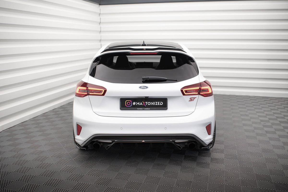 Diffusor Heck Ansatz V.2 passend für Ford Focus Hatchback ST Mk4  schwarz Hochglanz – Ansicht 1