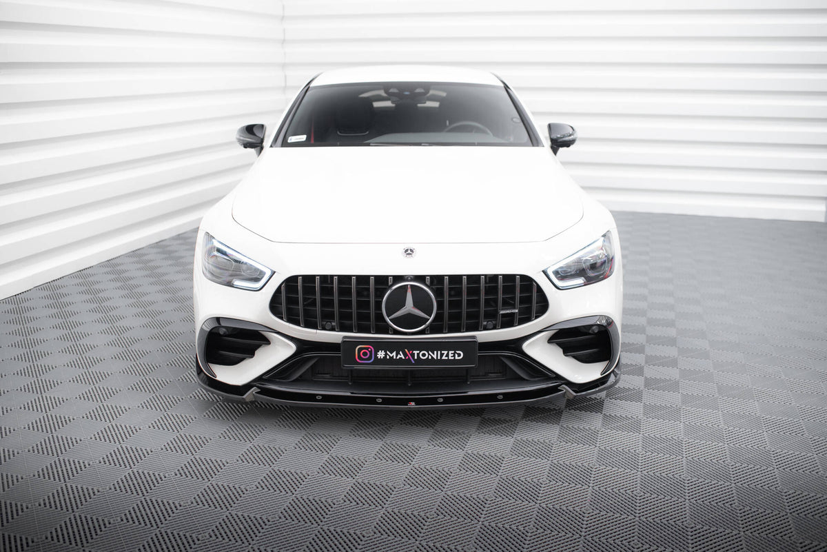 Street+ Spoilerlippe Front Ansatz V.2 passend für Mercedes-AMG GT 43 4 Door Coupe V8 Styling Package X290 schwarz Hochglanz – Ansicht 1