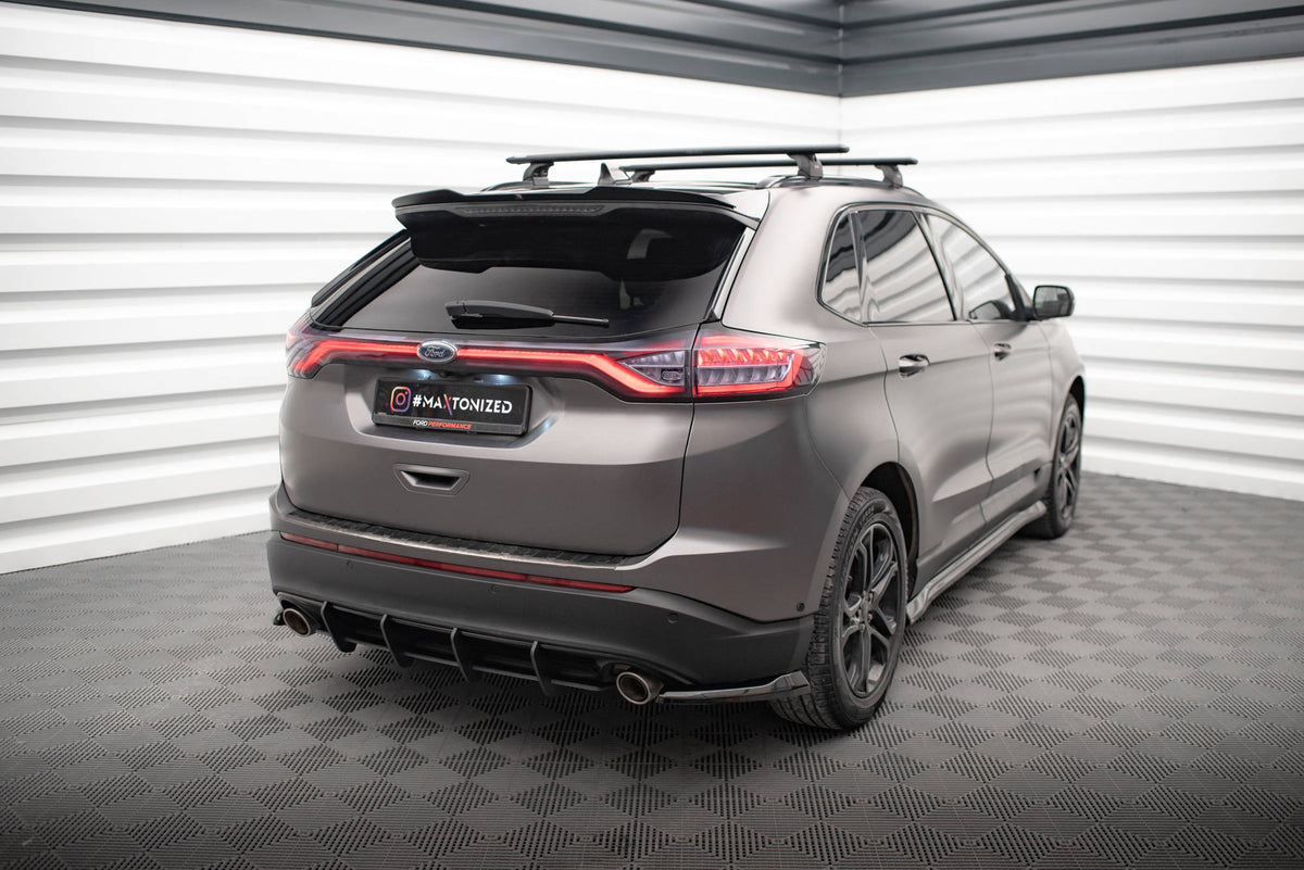 Heck Ansatz Flaps Diffusor V.1 passend für Ford Edge Mk2 schwarz Hochglanz – Ansicht 1