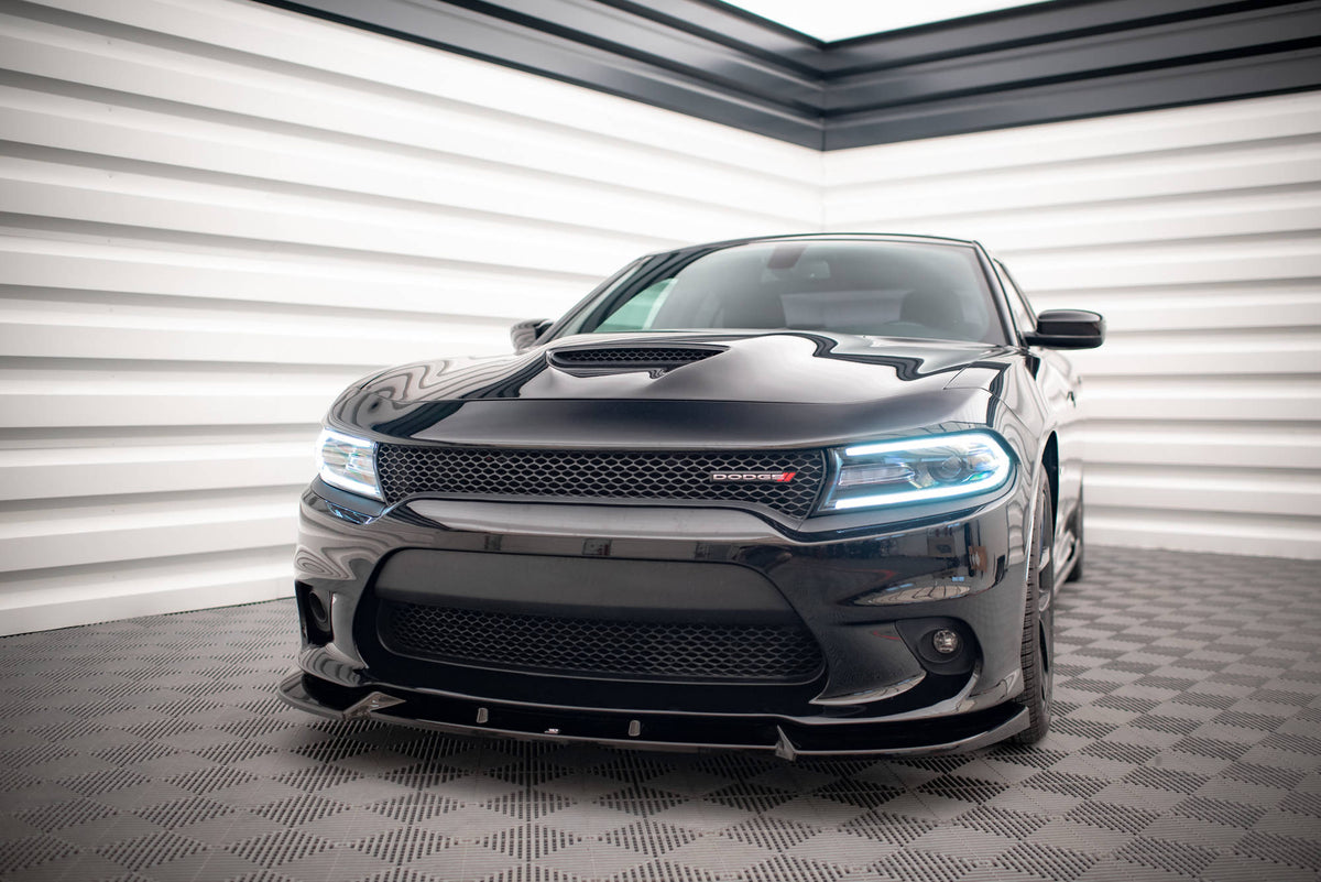 Street+ Spoilerlippe Front Ansatz V.2 passend für Dodge Charger SRT Mk7 Facelift schwarz Hochglanz – Ansicht 4