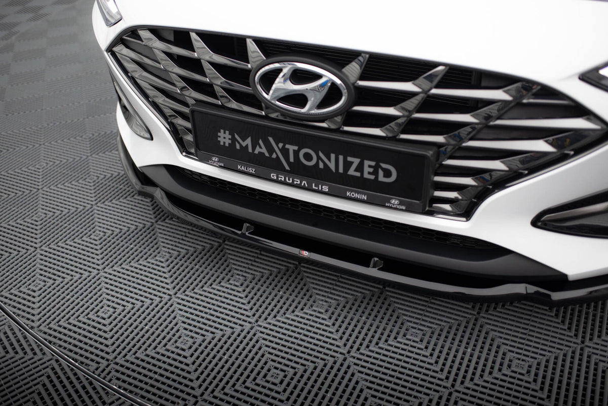 Street+ Spoilerlippe Front Ansatz V.1 passend für Hyundai I30 Mk3 Facelift schwarz Hochglanz – Ansicht 4