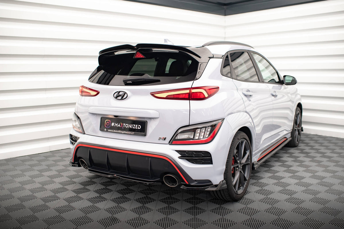Heck Ansatz Flaps Diffusor V.2 passend für Hyundai Kona N Mk1 schwarz Hochglanz – Ansicht 1