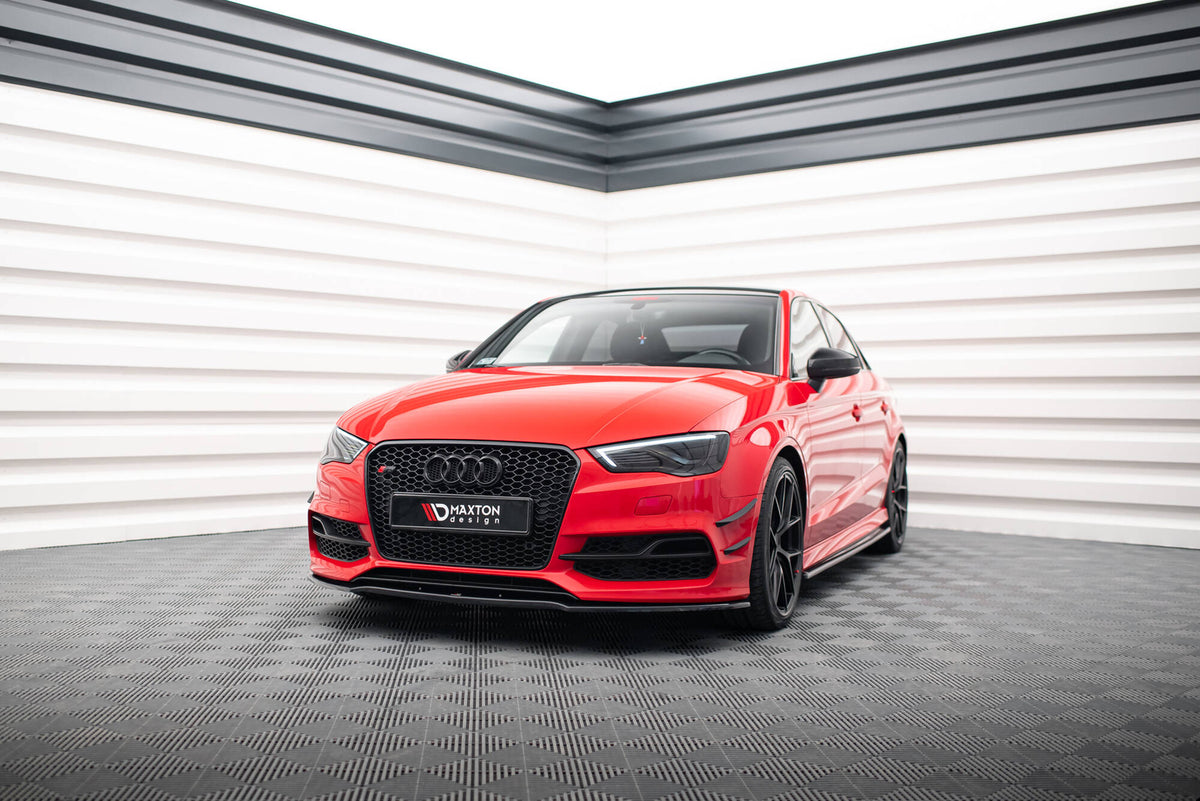 Street+ Spoilerlippe Front Ansatz V.2 passend für Audi S3 / A3 S-Line 8V Limousine / Cabrio schwarz Hochglanz – Ansicht 3