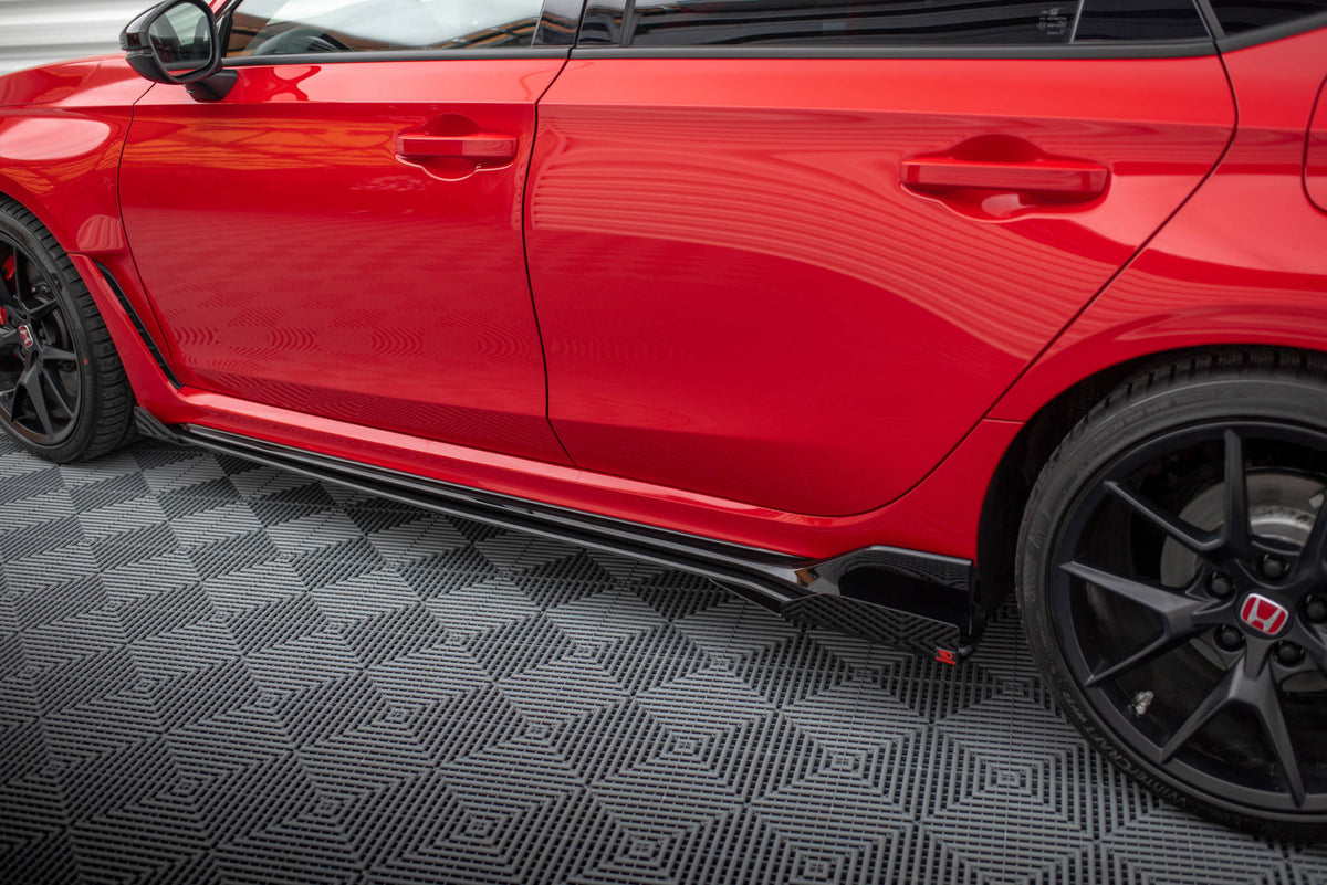 Street Pro Street+ Seitenschweller Leisten + Flaps passend für Honda Civic Type-R Mk 11 schwarz Hochglanz – Ansicht 3