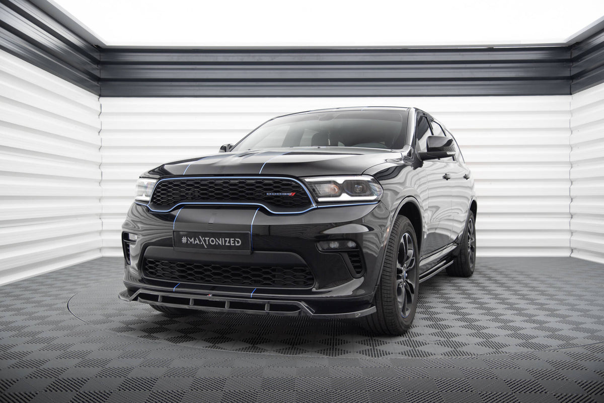 Street+ Spoilerlippe Front Ansatz passend für Dodge Durango Mk3 Facelift schwarz Hochglanz – Ansicht 3