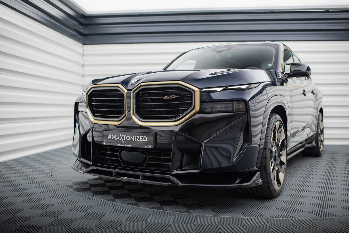 Street+ Spoilerlippe Front Ansatz V.1 passend für BMW XM G09 schwarz Hochglanz – Ansicht 3