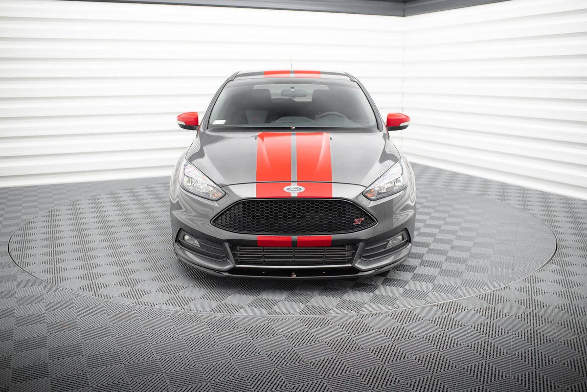 Street+ Spoilerlippe Front Ansatz passend für Ford Focus ST Mk3 FL (Cupra) schwarz Hochglanz – Ansicht 1
