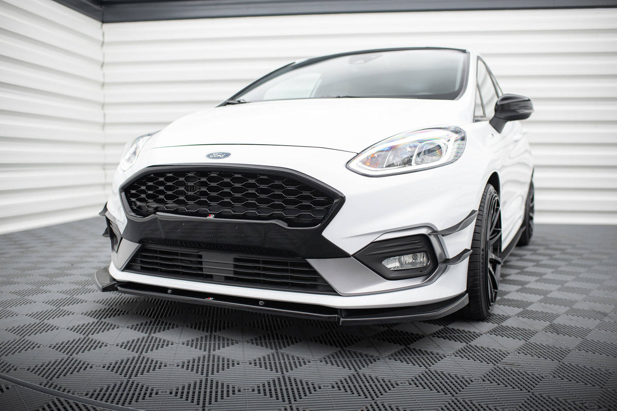 Street+ Spoilerlippe Front Ansatz V.7 passend für Ford Fiesta Mk8 ST / ST-Line schwarz Hochglanz – Ansicht 4