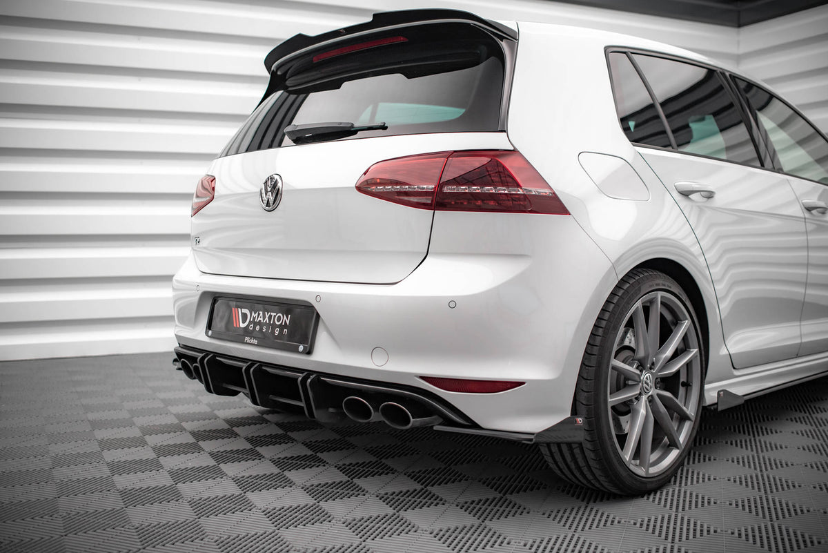 Hintere Seiten Flaps passend für VW Golf R Mk7 schwarz Hochglanz – Ansicht 1