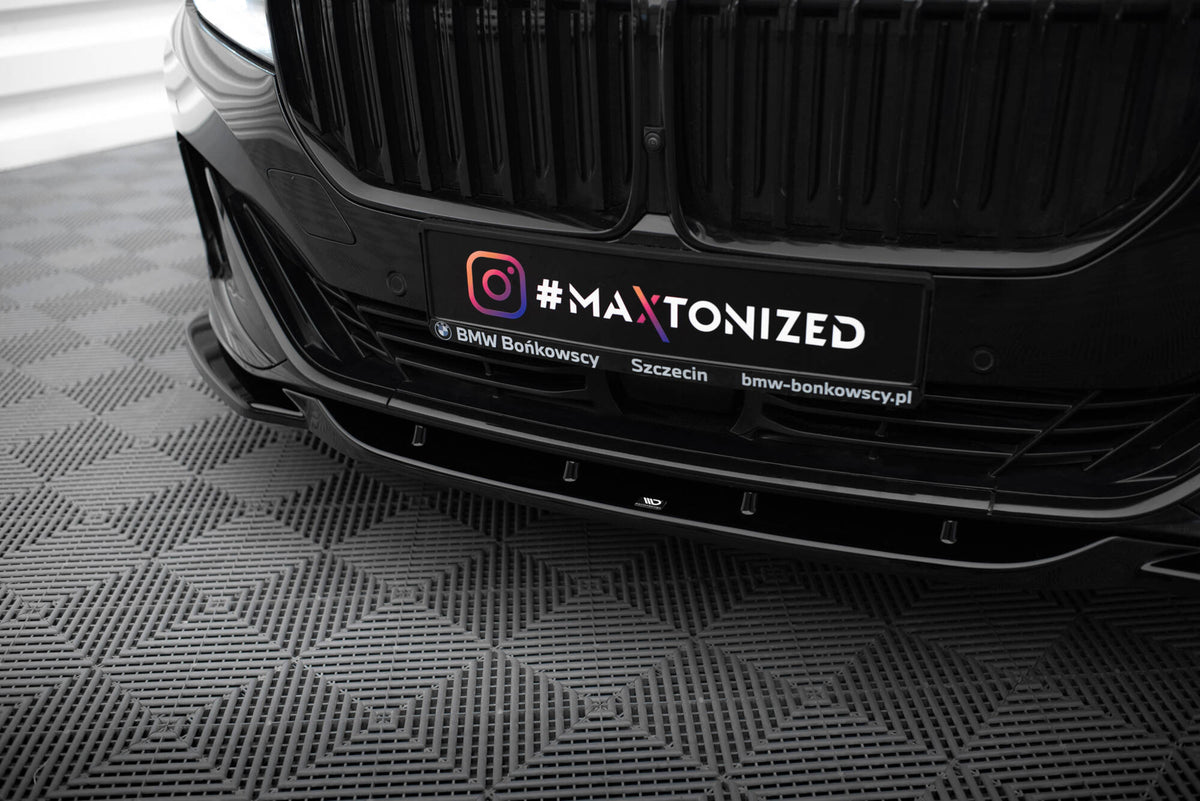 Street+ Spoilerlippe Front Ansatz V.2 passend für BMW 7 G11 / G12 Facelift schwarz Hochglanz – Ansicht 3