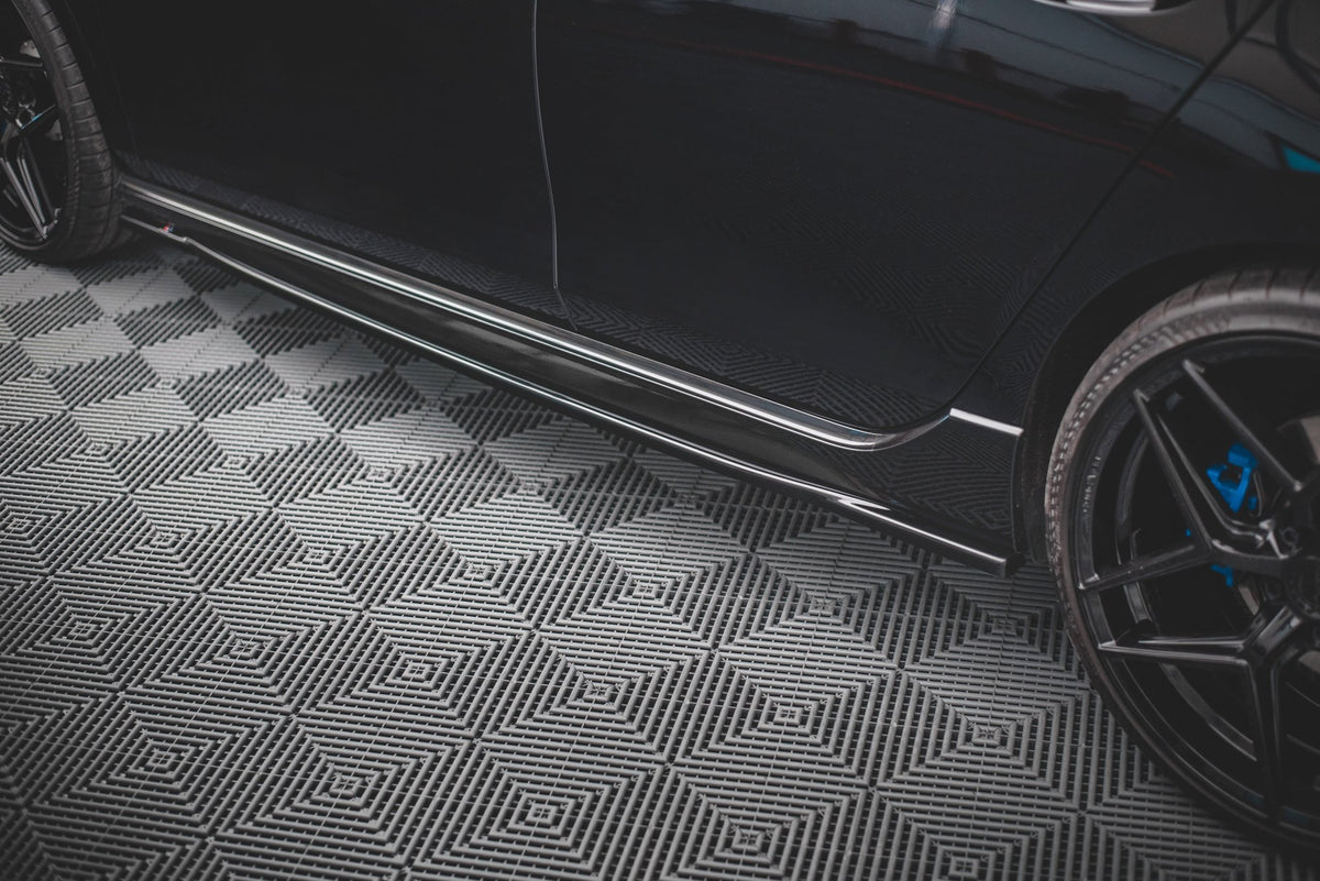 Street+ Seitenschweller Leisten passend für V.1 passend für VW Golf R Hatchback Mk8 Facelift schwarz Hochglanz – Ansicht 3