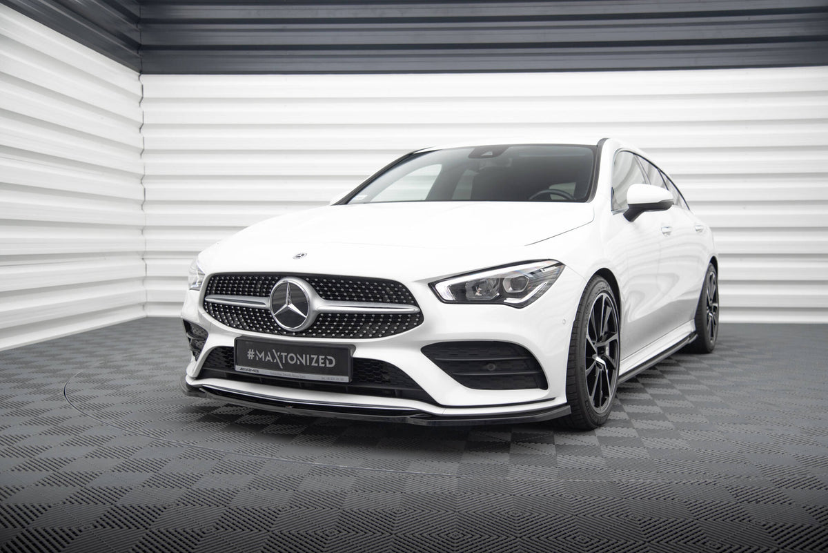 Street+ Spoilerlippe Front Ansatz V.1 passend für Mercedes-Benz CLA A35 AMG / AMG-Line C118 schwarz Hochglanz – Ansicht 3