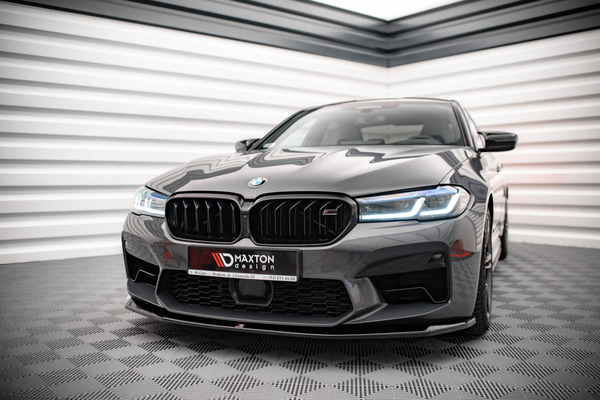Street+ Spoilerlippe Front Ansatz V.3 passend für BMW M5 F90 Facelift schwarz Hochglanz – Ansicht 3
