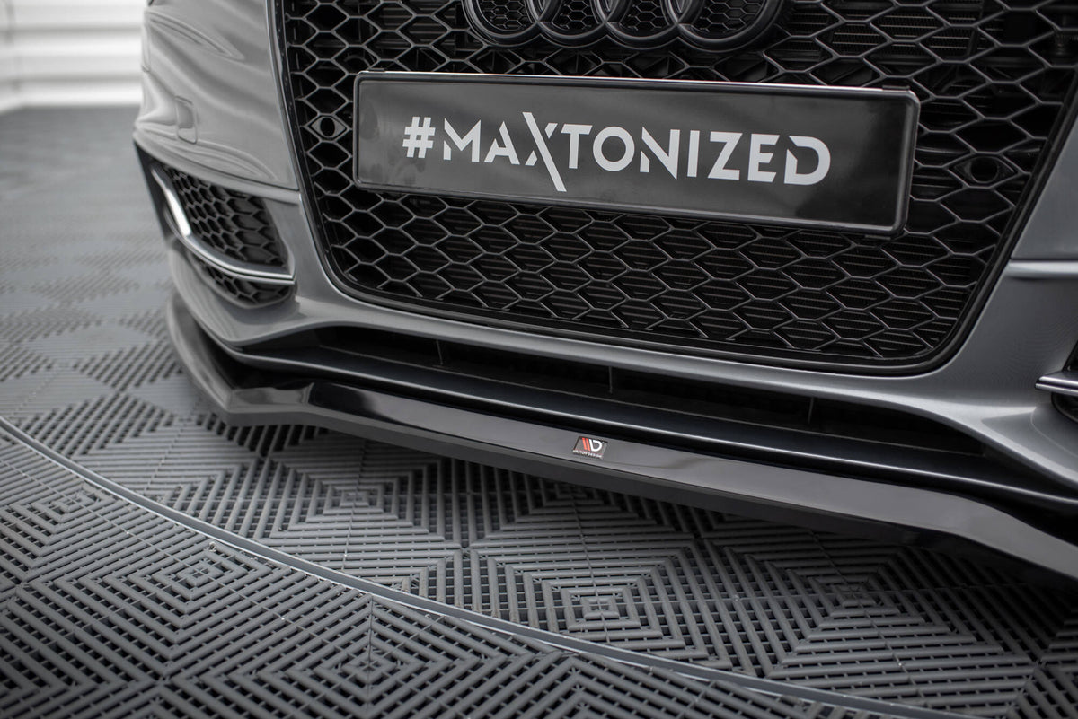 Street+ Spoilerlippe Front Ansatz V.4 passend für Audi S5 / A5 S-Line 8T Facelift schwarz Hochglanz – Ansicht 3