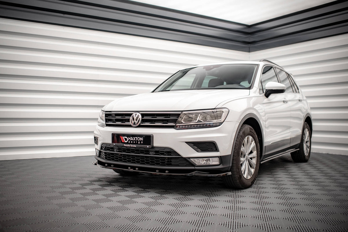 Street+ Spoilerlippe Front Ansatz passend für VW Tiguan Mk2 schwarz Hochglanz – Ansicht 3