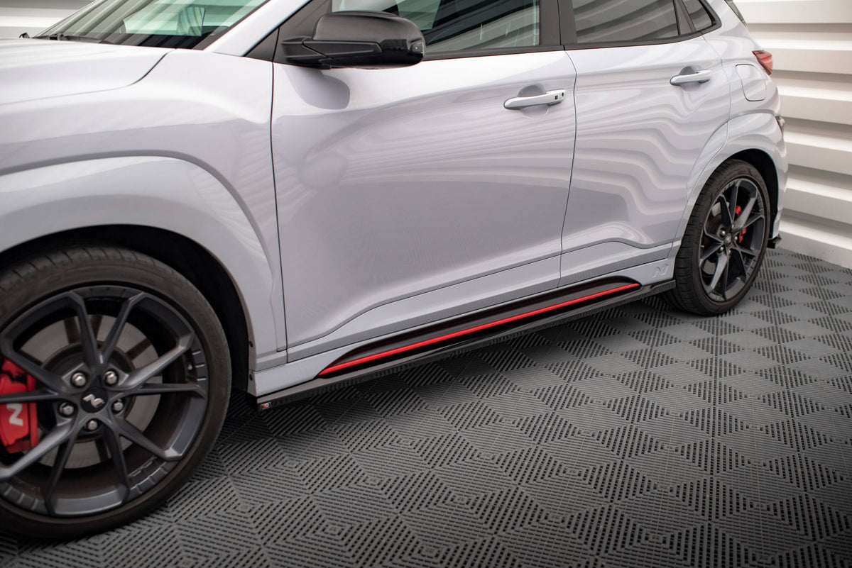 Street+ Seitenschweller Leisten passend für V.1 passend für Hyundai Kona N Mk1 schwarz Hochglanz – Ansicht 1